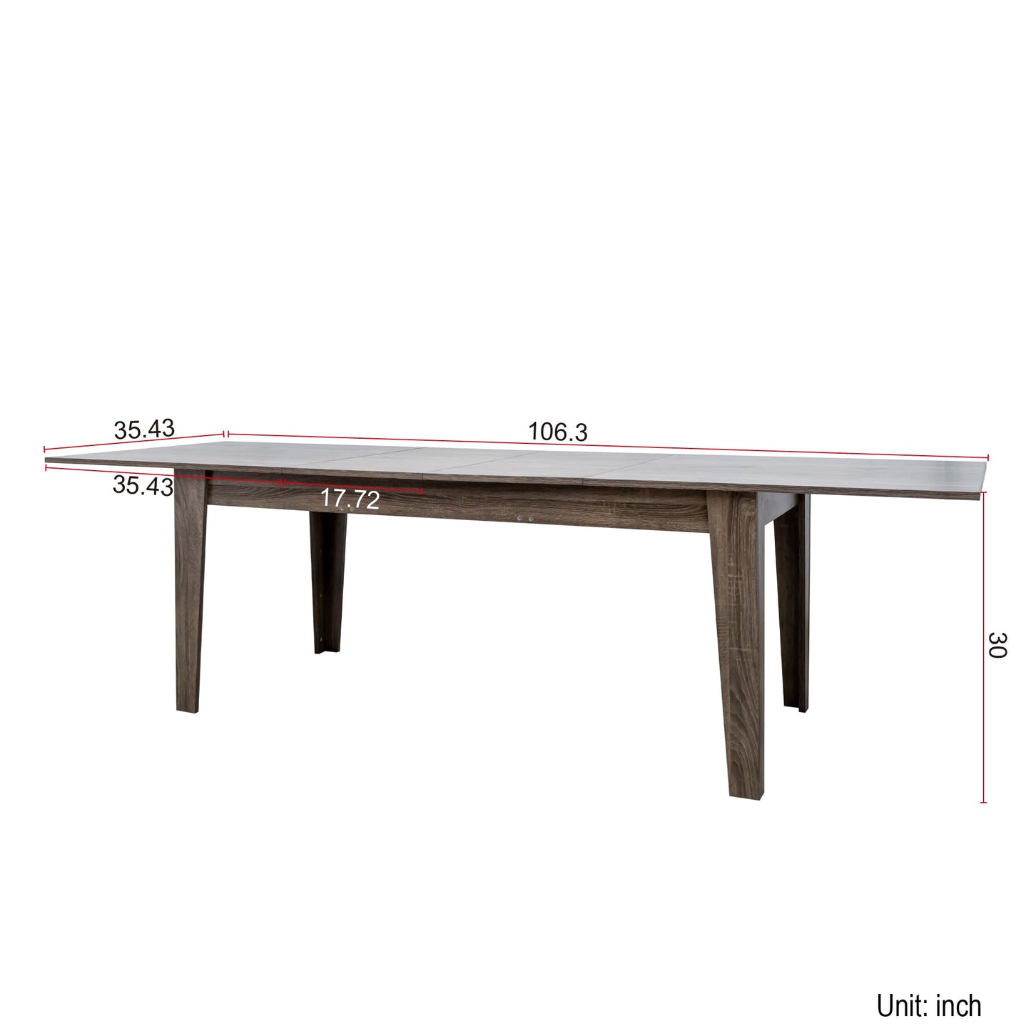 Dining Table - 106.3 in Large Extendable Kitchen Table