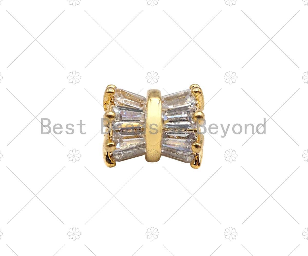 Gold Filled CZ Micro Pave Drum Shape Spcer Beads,8x7mm, Sku#ZX26