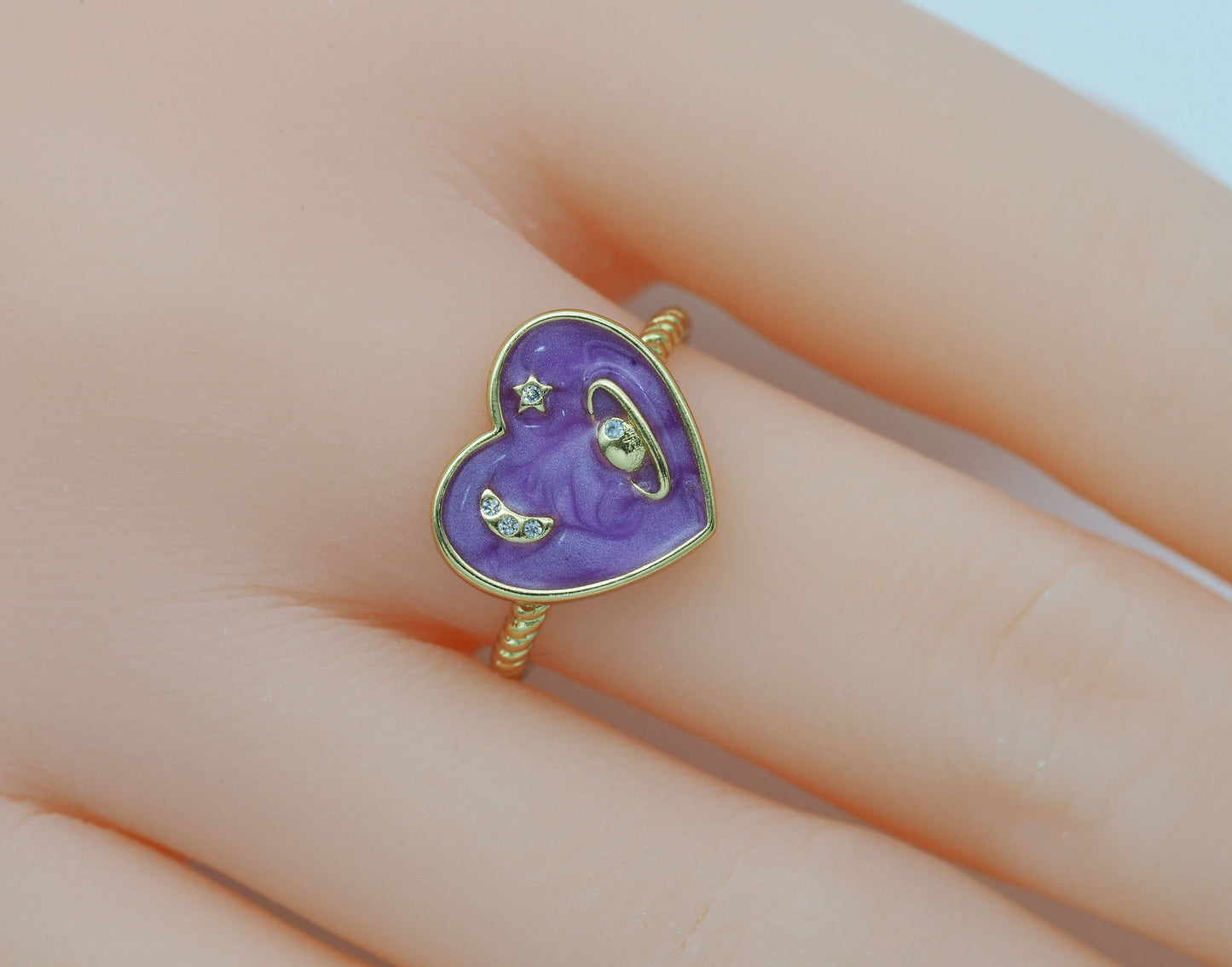 Star Moon Planet Heart Ring, JD21
