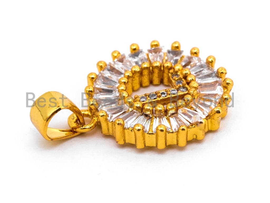 CZ Micro Pave Initial Letter L/ Letter M Charm/Pendent Beads