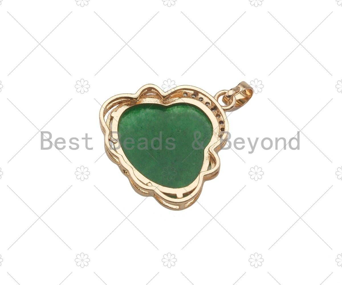 Green Jade Laughting Buddha CZ Pendant, Religious Buddhism Dainty Gold Pendant, Jadite Necklace Bracelet Pendant Charm,29x28mm, Sku#U1153