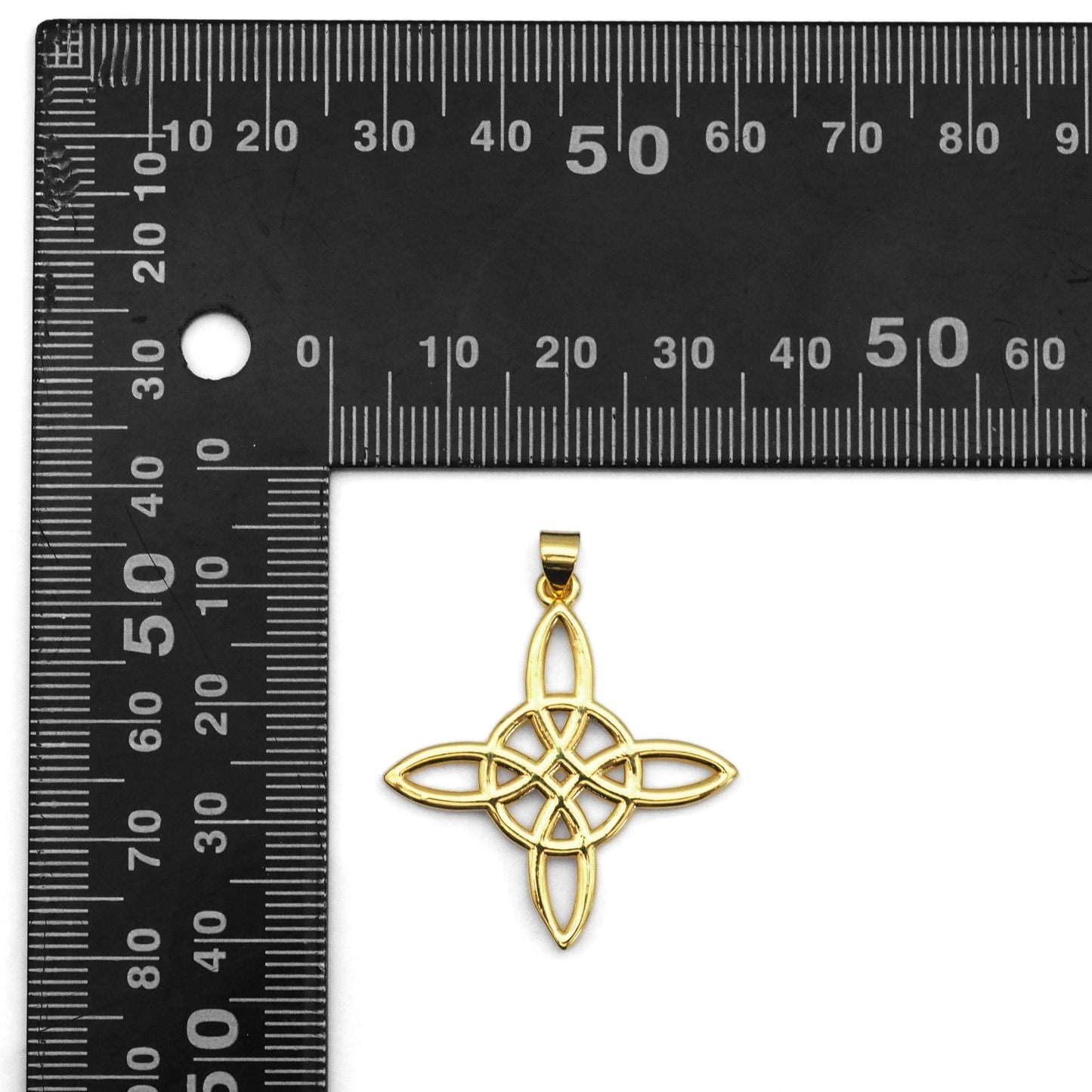 Gold Chinese Knot Flower Shape Charm, Sku#LK828
