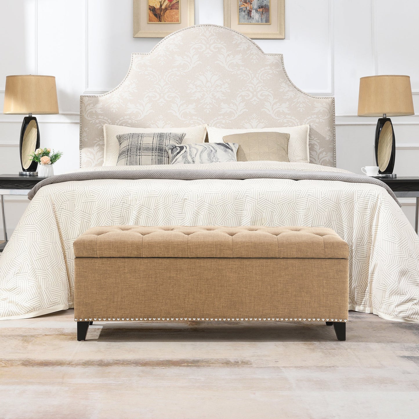 47.5" Storage Ottoman with Safety Close Hinge