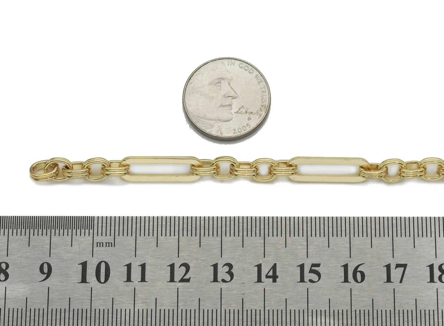 Long Link Mixed Paper Clip Chain by Yard, wholesale chain, unfinished chain, sku# LS28