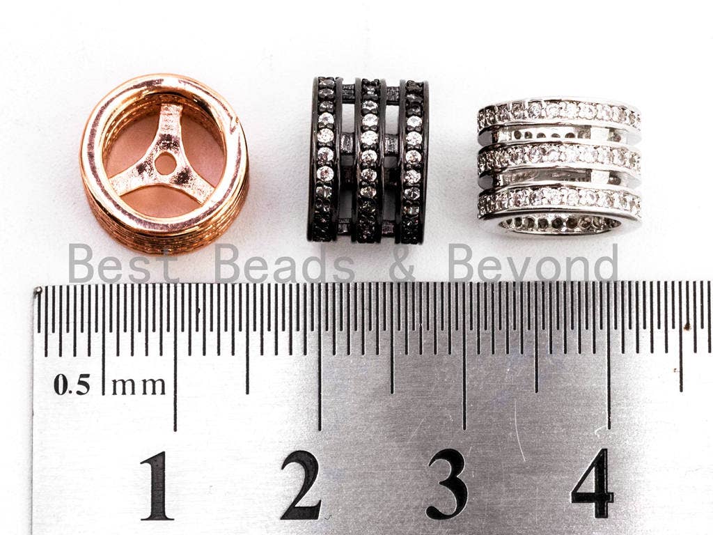 CZ Micro Pave Swirl Spacer Beads, Cubic Zirconia Spacer bead, sku#G304