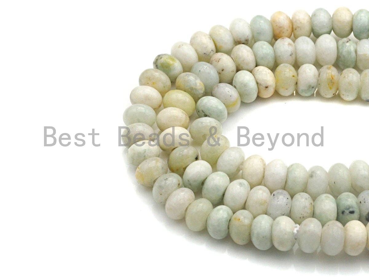 2mm Large Hole Natural Chinese Agate Beads, Rondelle Smooth 6x10mm/5x8mm, 8" Long Strands, sku#U707