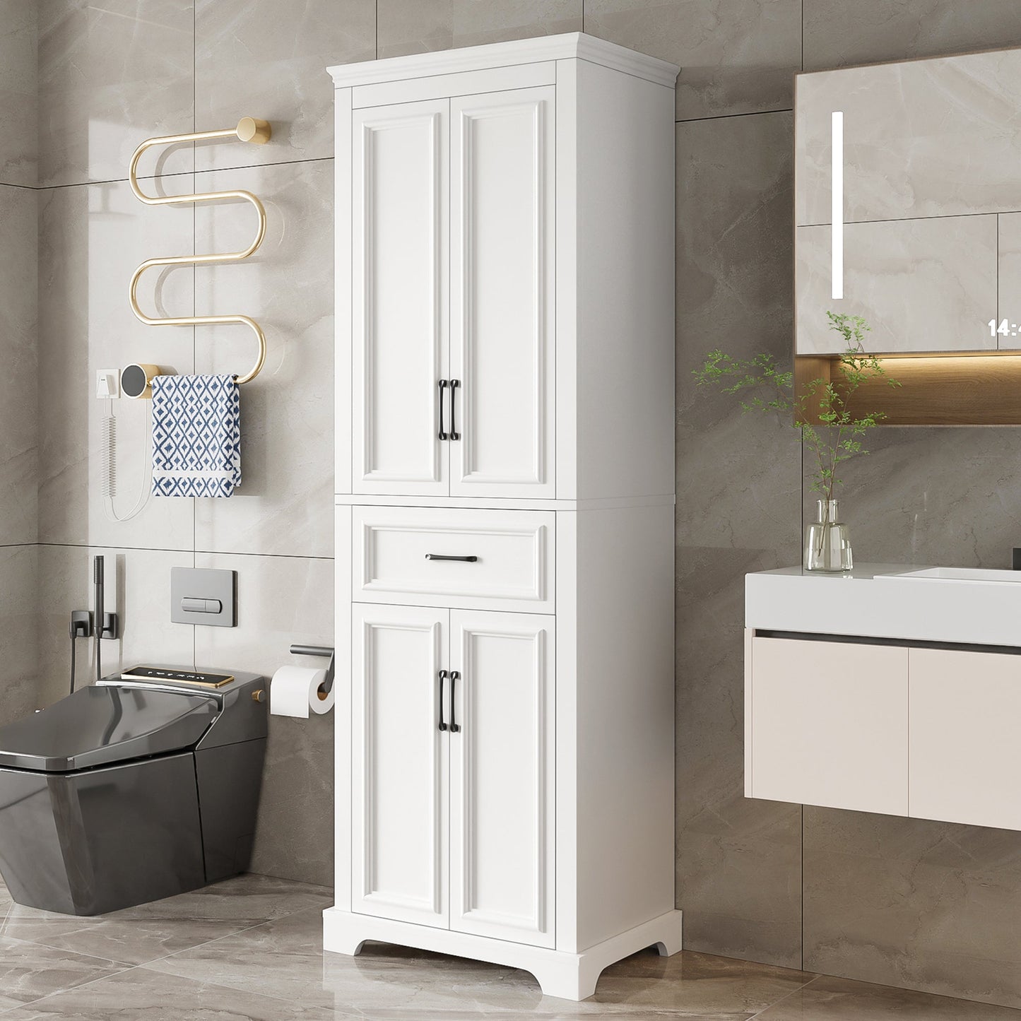 70.8" Freestanding Bathroom Vanity with Modern Elegant Design