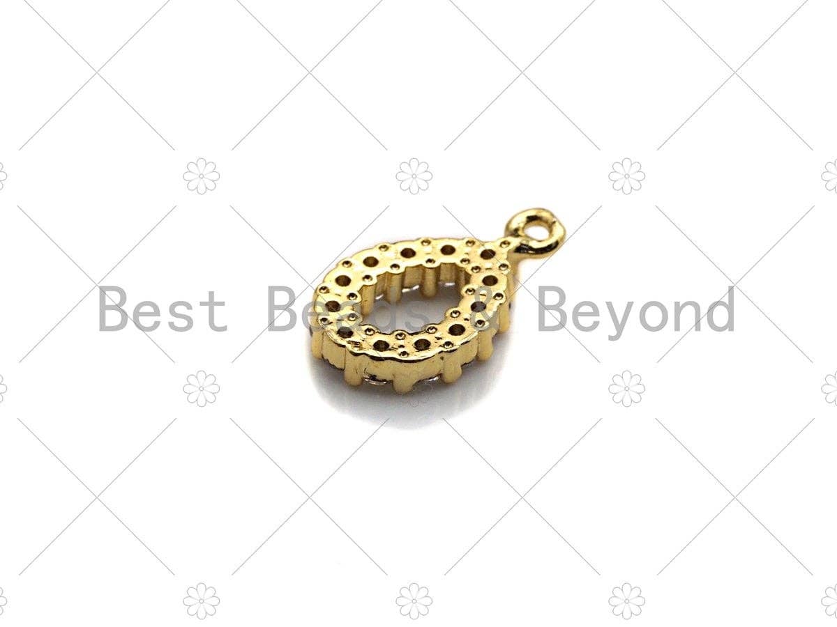 Dainty Clear CZ Micro Pave Teardrop Shape Pendant, Waterdrop Pave Pendant, 9x16mm, Sku#LK30