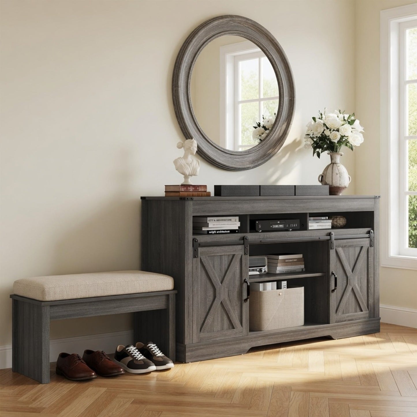 58" Modern Farmhouse TV Stand
