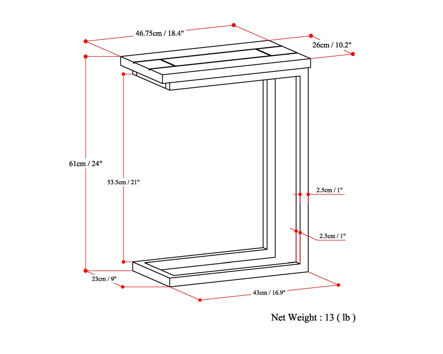 Skyler C Side Table - Distressed