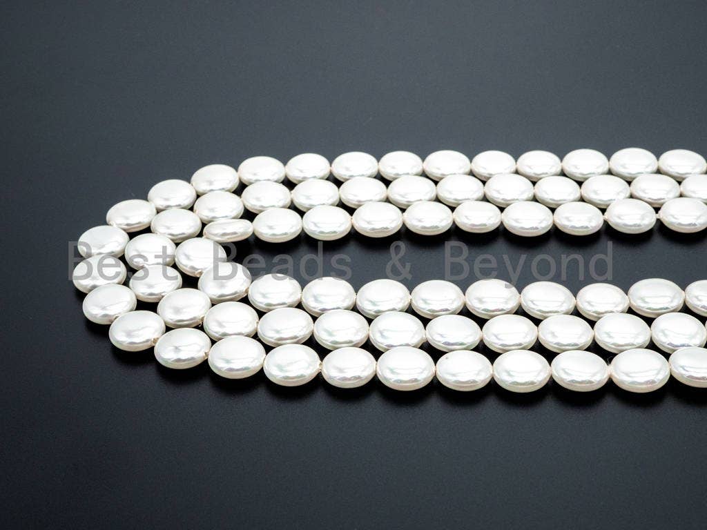 Natural Mother of Pearl beads,  White Pearl Coin, Sku#T59