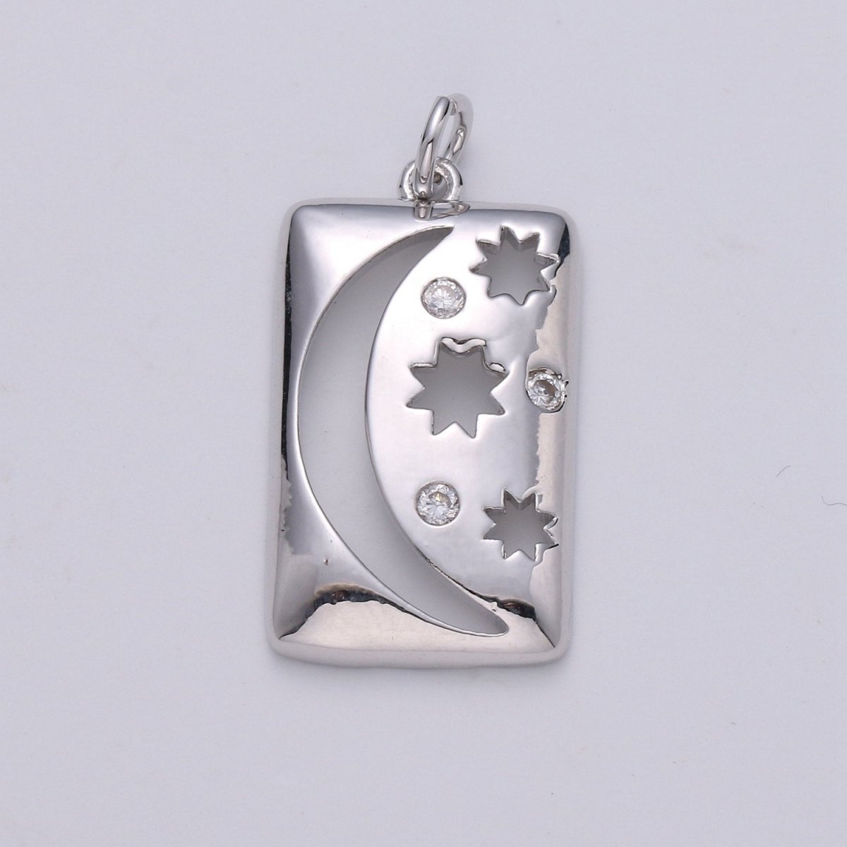 Celestial Jewelry Gold Crescent Moon Charm Star Tag Charm Jewelry Making Supply 24K Gold Filled Findings D-415 D-416