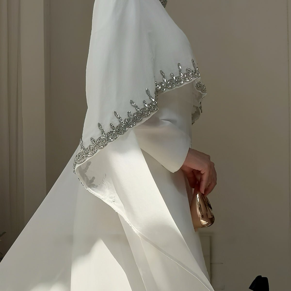 Celestial Rhinestone Cape Abaya | Luxury 2-Piece Set (MA251)