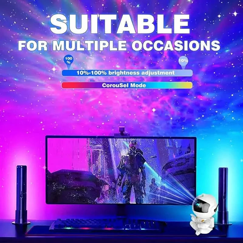 Celestial Star Guitar Night Light Projector - Vibrant LED Nebula Effects