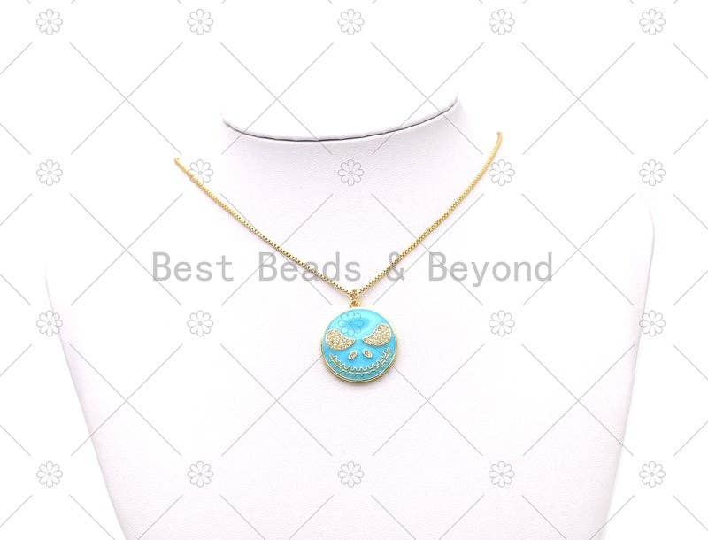 Enamel Skull Charm, Skull Pendant, Halloween Jewlery, sku#F1452