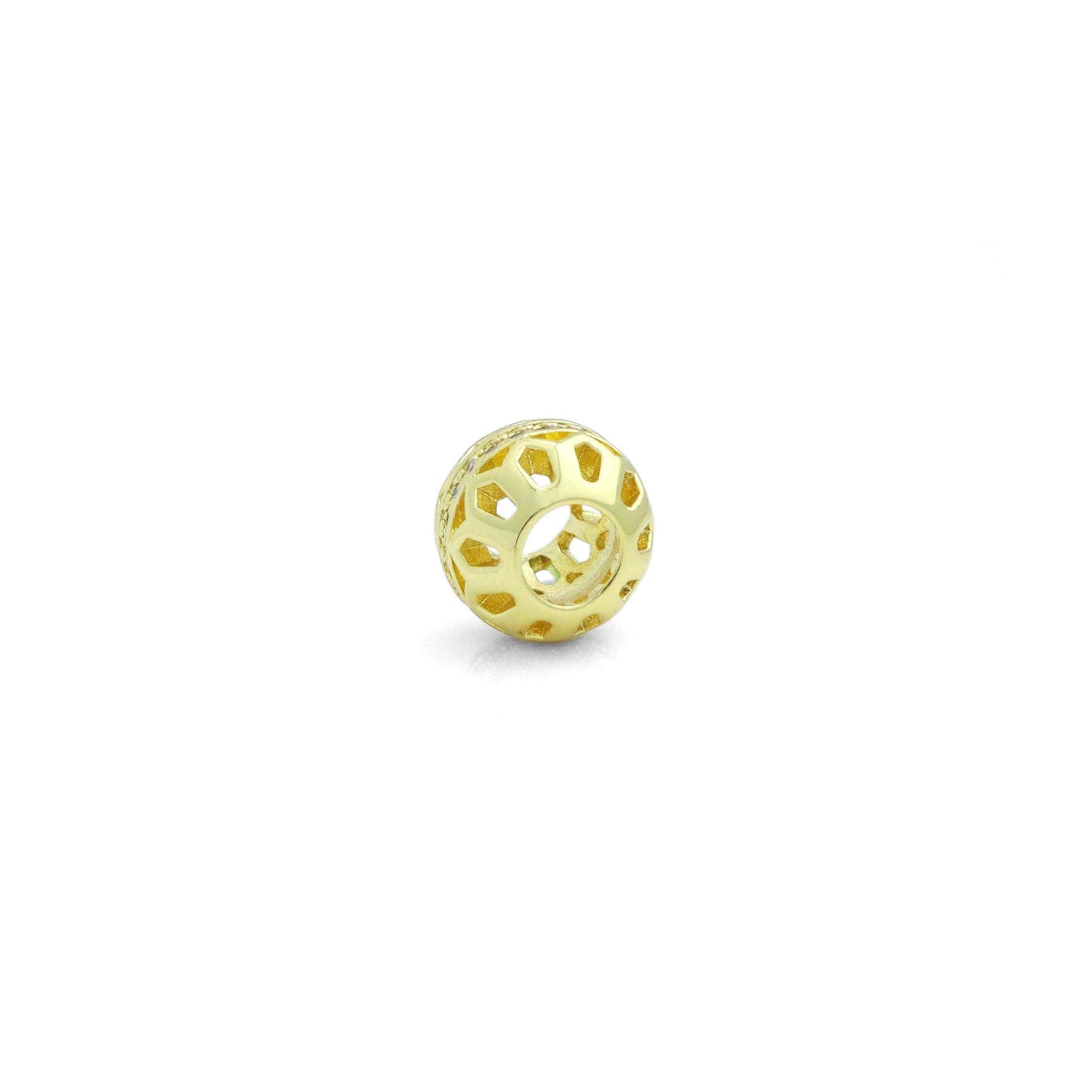CZ Gold Filigree Large Hole Spacer beads, Sku#LK1156