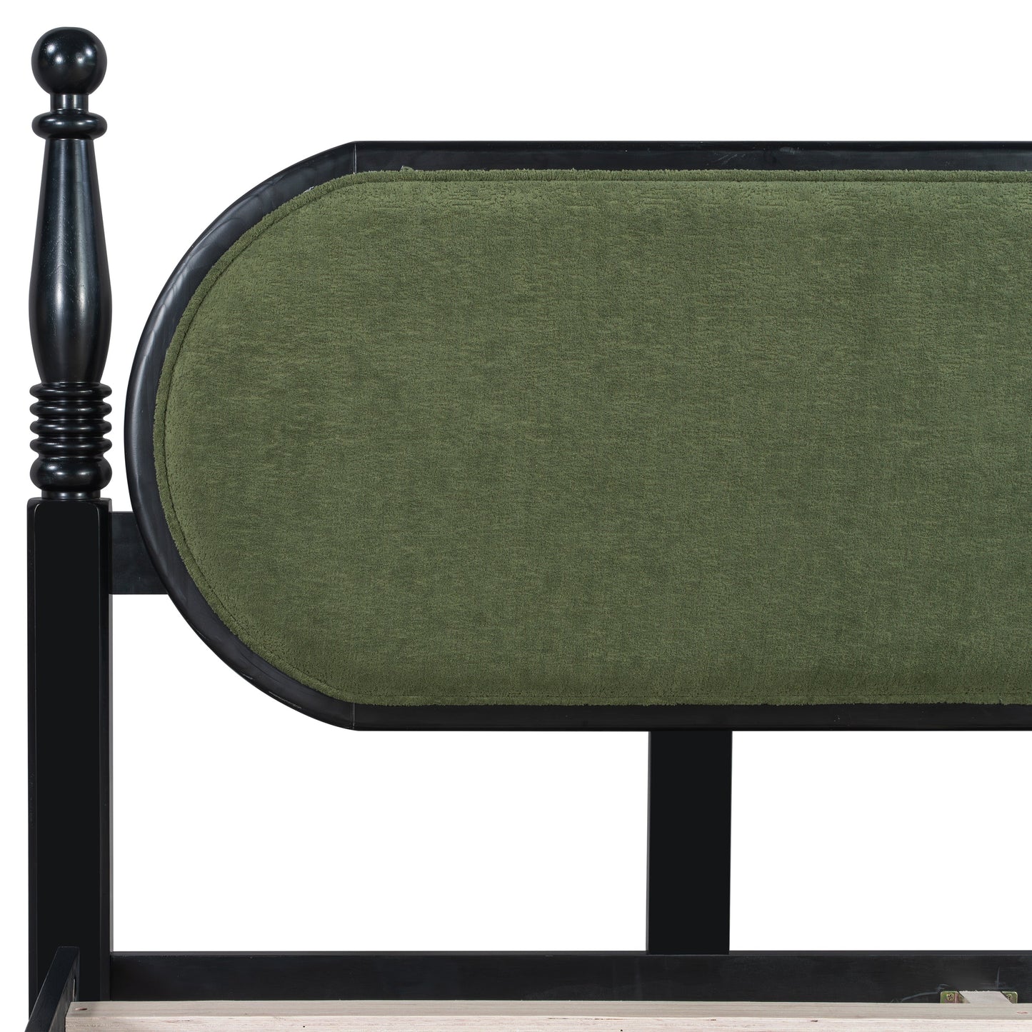 King Bed Frame, Solid Wood Platform with Slats, Modern