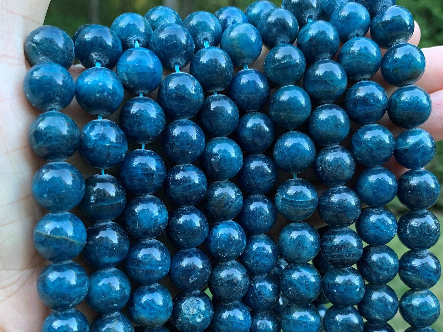 High Quality Natural Apatite, 10mm/12mm Round Smooth Natural Apatite Beads, Blue Gemstone Beads 15.5 full strand, Sku#R303