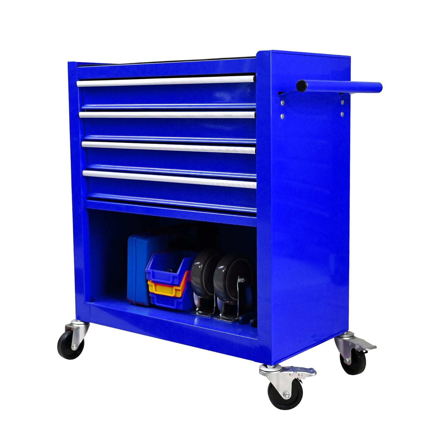 4 Drawers Multifunctional Tool Cart with Wheels - Blue