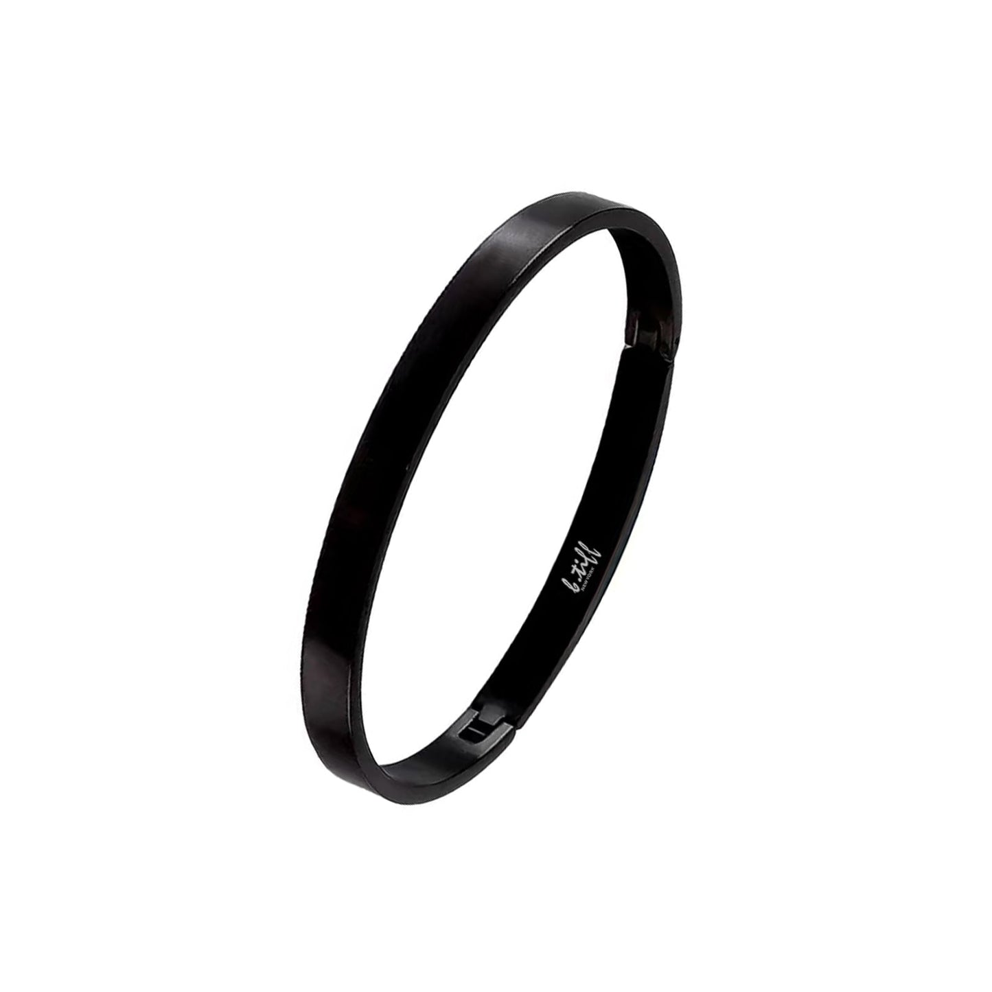 BG300B B.Tiff Simplicity Narrow Matte Black Bangle Bracelet