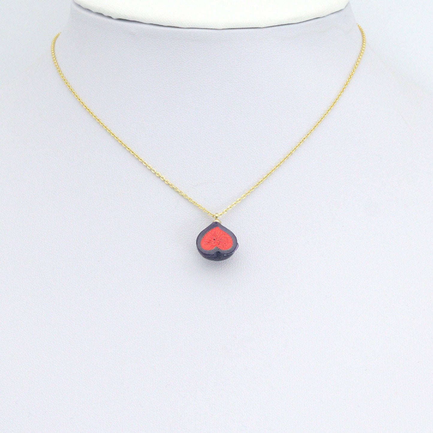 Enamel Gold Half Fig Charm Pendant,Sku#LK1246