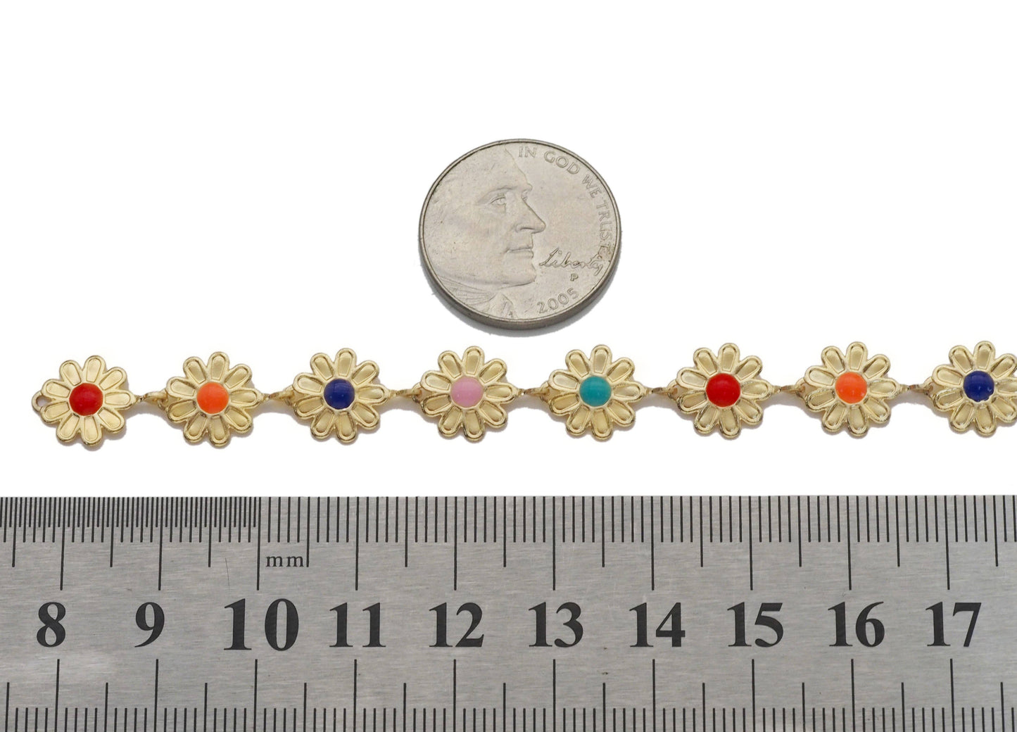 Colorful Daisy Flower Chain By Yard/Necklace Choker, sku#LS22