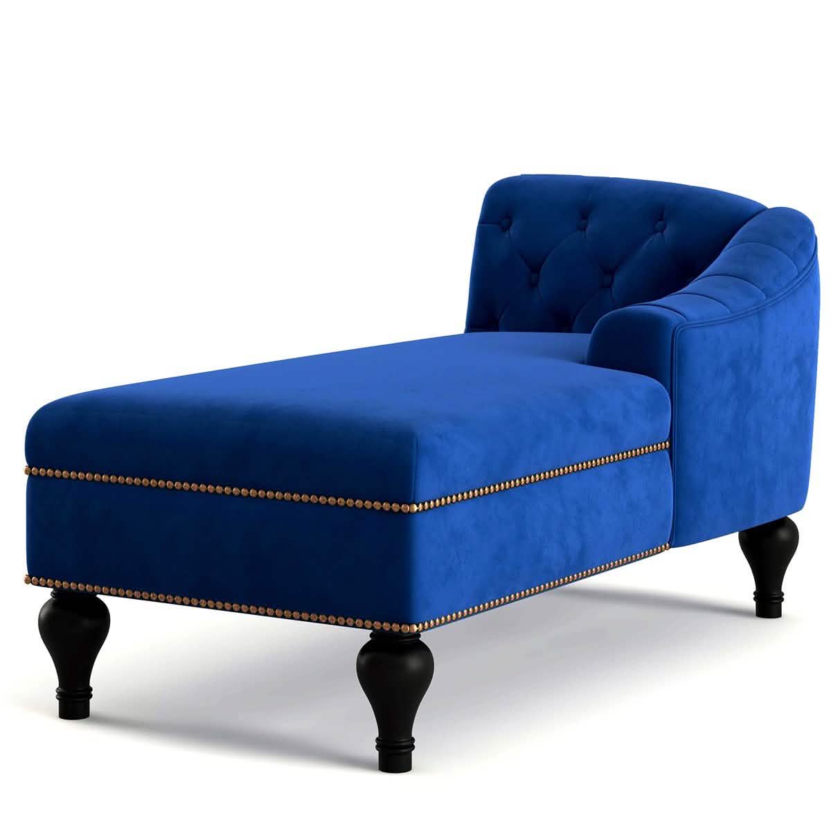 Chauffeuse d'intérieur en tissu capitonné, Canapé-lit méridienne