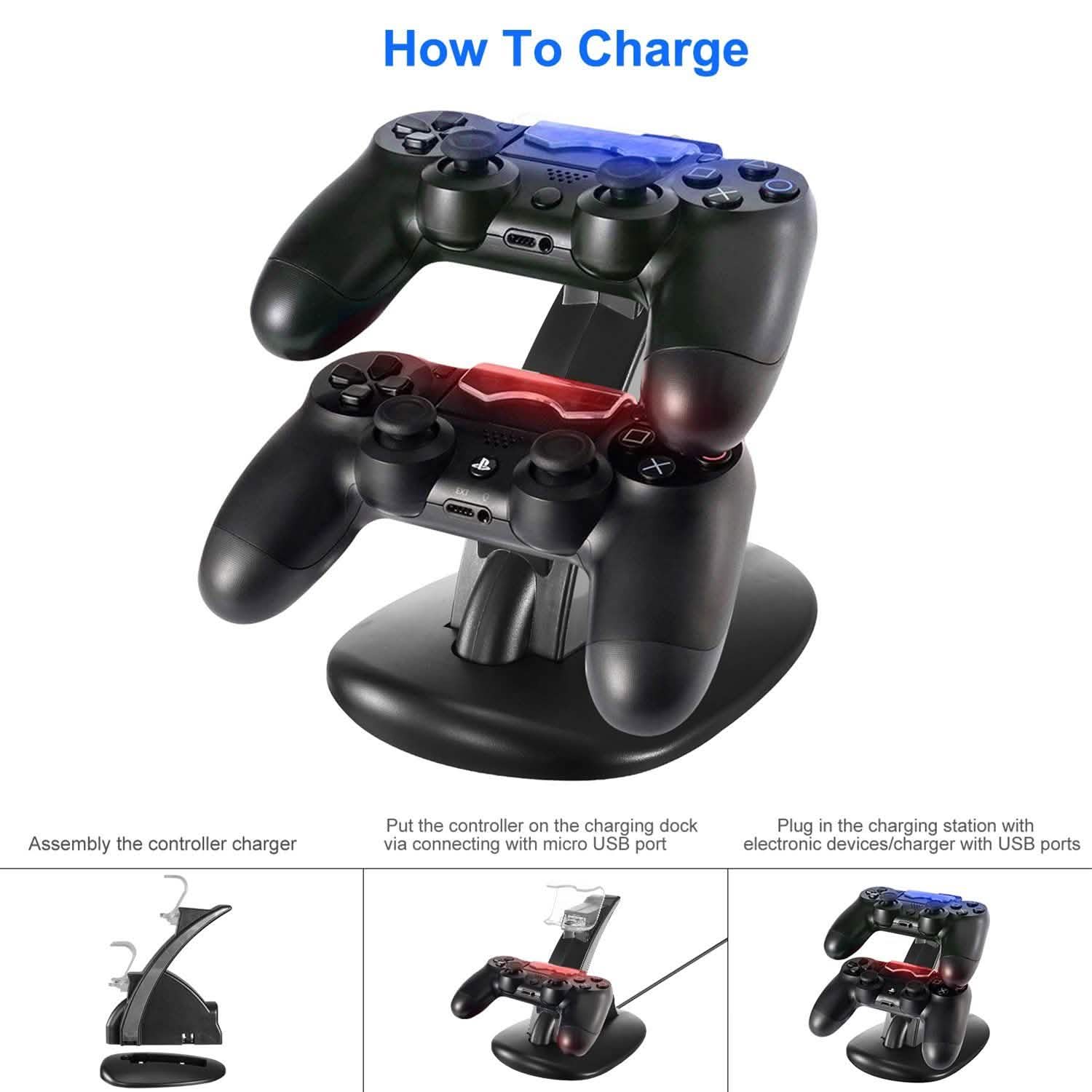 Charging Dock Station Dual Micro USB Stand for PS4 Pro