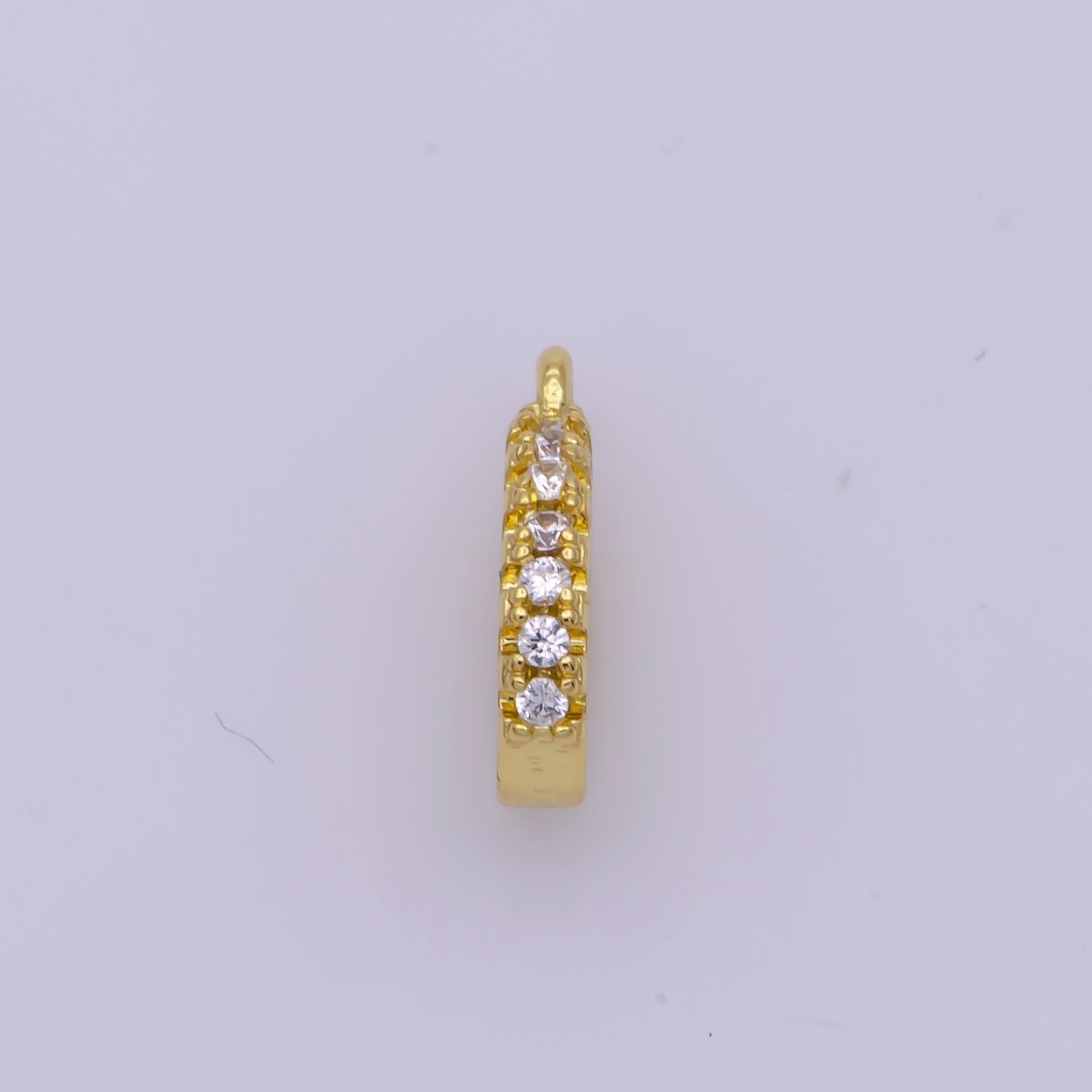 Charm Pendant bail with CZ Stone Detail, Necklace Connector Findings, Gold Filled over Brass  L-530