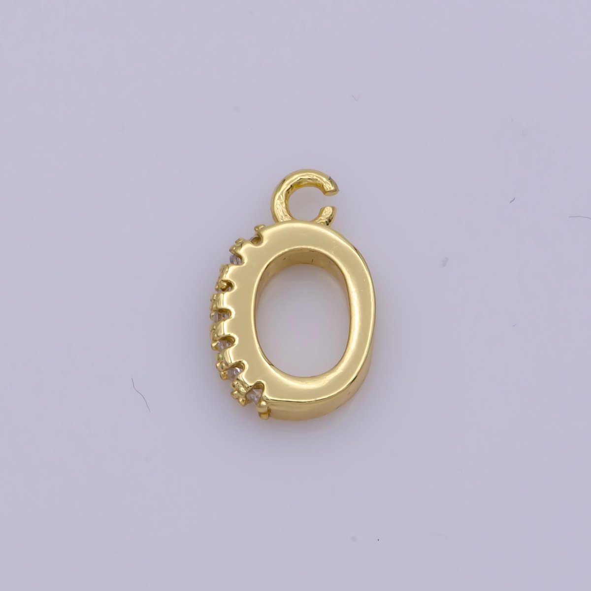 Charm Pendant bail with CZ Stone Detail, Necklace Connector Findings, Gold Filled over Brass  L-530