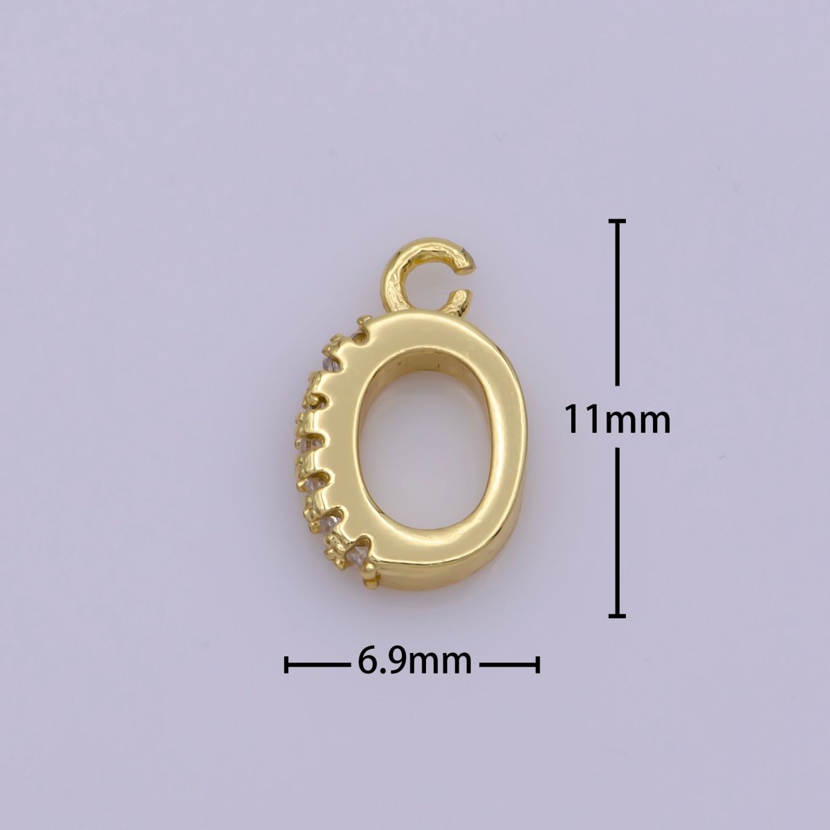 Charm Pendant bail with CZ Stone Detail, Necklace Connector Findings, Gold Filled over Brass  L-530