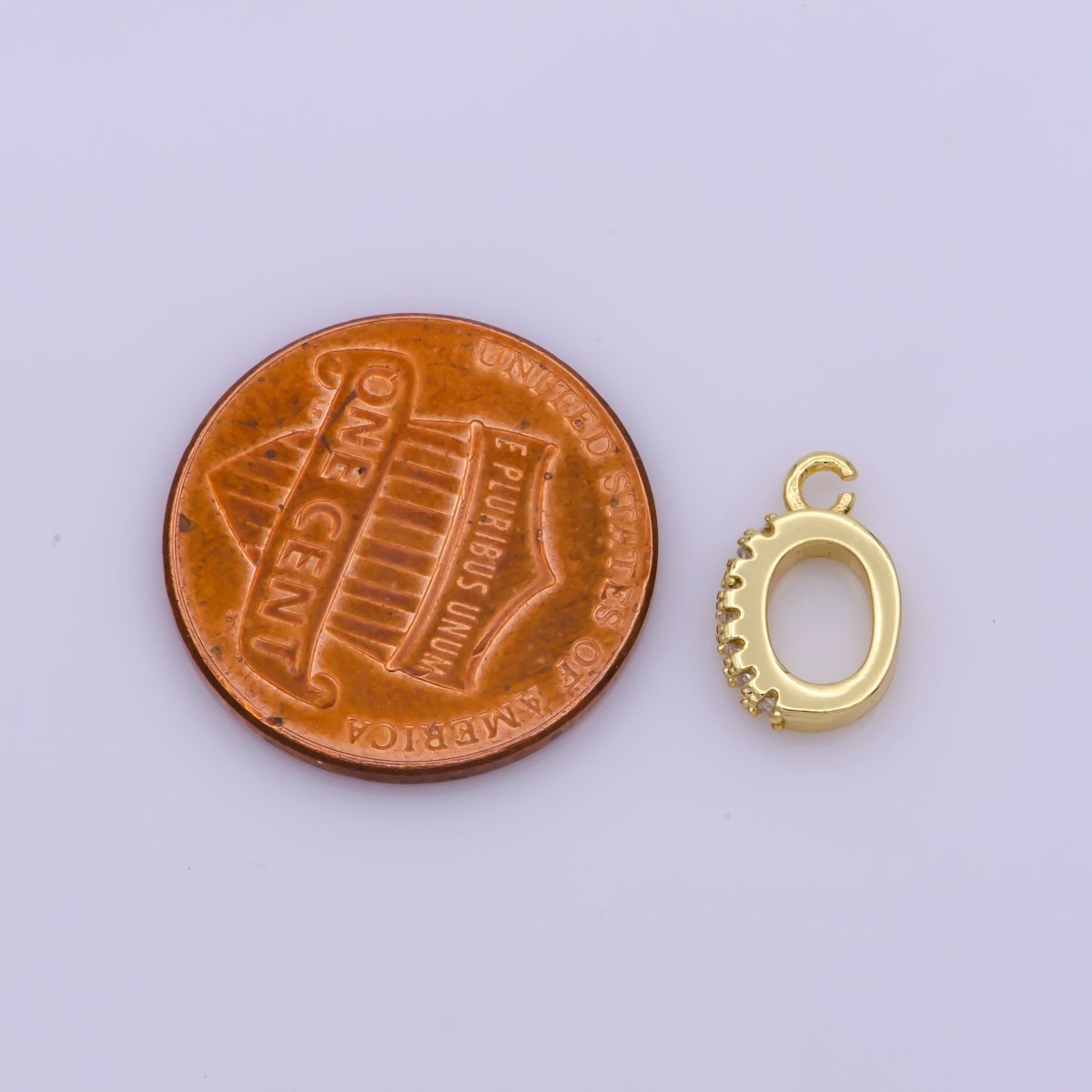 Charm Pendant bail with CZ Stone Detail, Necklace Connector Findings, Gold Filled over Brass  L-530