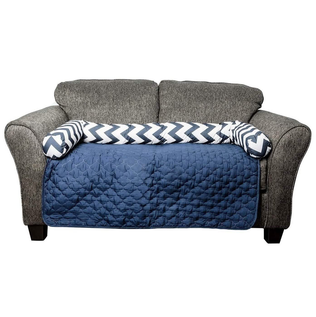 Housse de protection réversible matelassée à motif chevron pour chaise et animaux – Tailles variées
