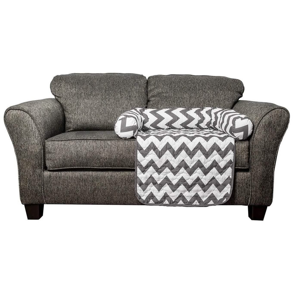 Housse de protection réversible matelassée à motif chevron pour chaise et animaux – Tailles variées