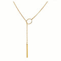 Chic Ethnic-Inspired Alloy Circle & Rod Pendant Necklace