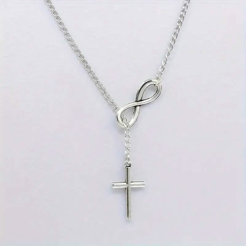 Chic Vintage-Inspired Infinity Cross Pendant Necklace