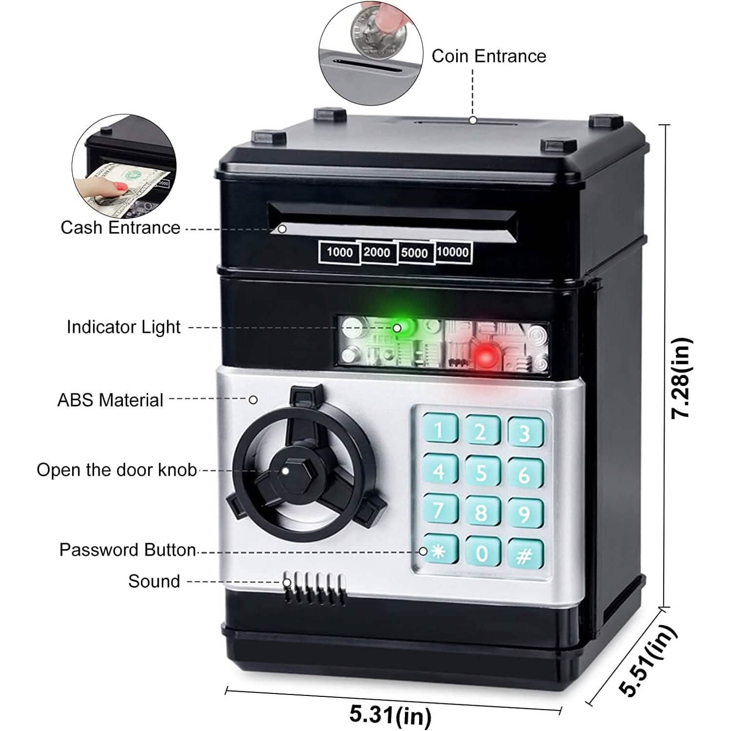 Children's Cartoon Password Box Piggy Bank