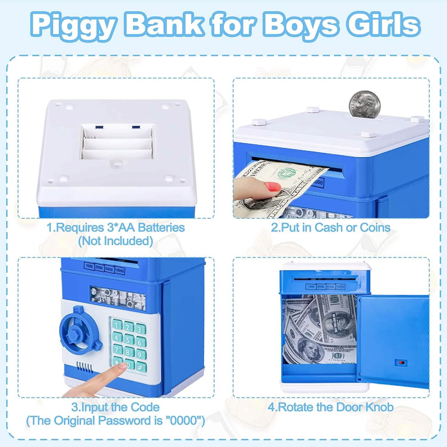 Children's Cartoon Password Box Piggy Bank