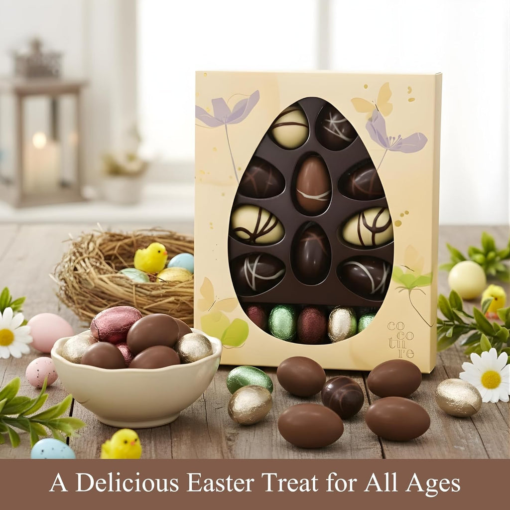 Andy Anand Praline-Filled Chocolate Eggs, 20 pc, 7 oz – Gluten-Free, Creamy Hazelnut-Praline Centers, Easter & Year-Round Birthday Gift Box