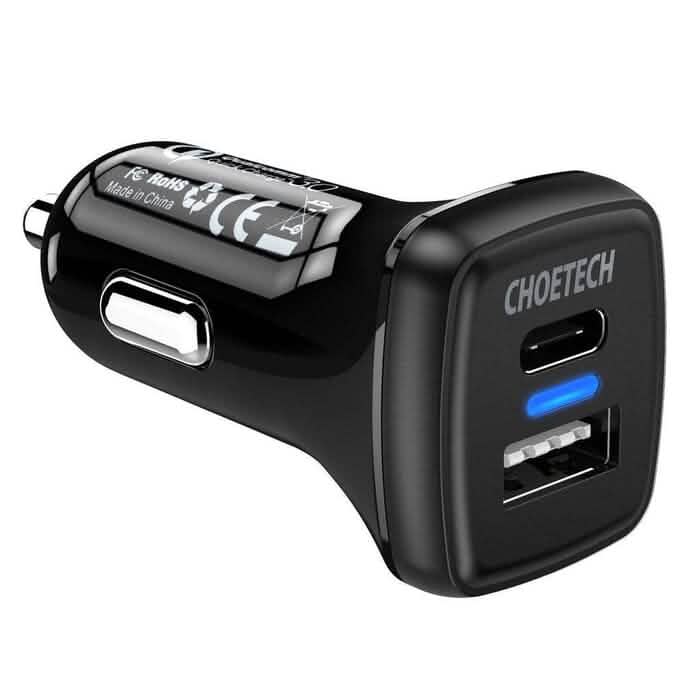 Chargeur de voiture USB Type-C Choetech TC0005 36W Quick Charge 3.0 (reconditionné)
