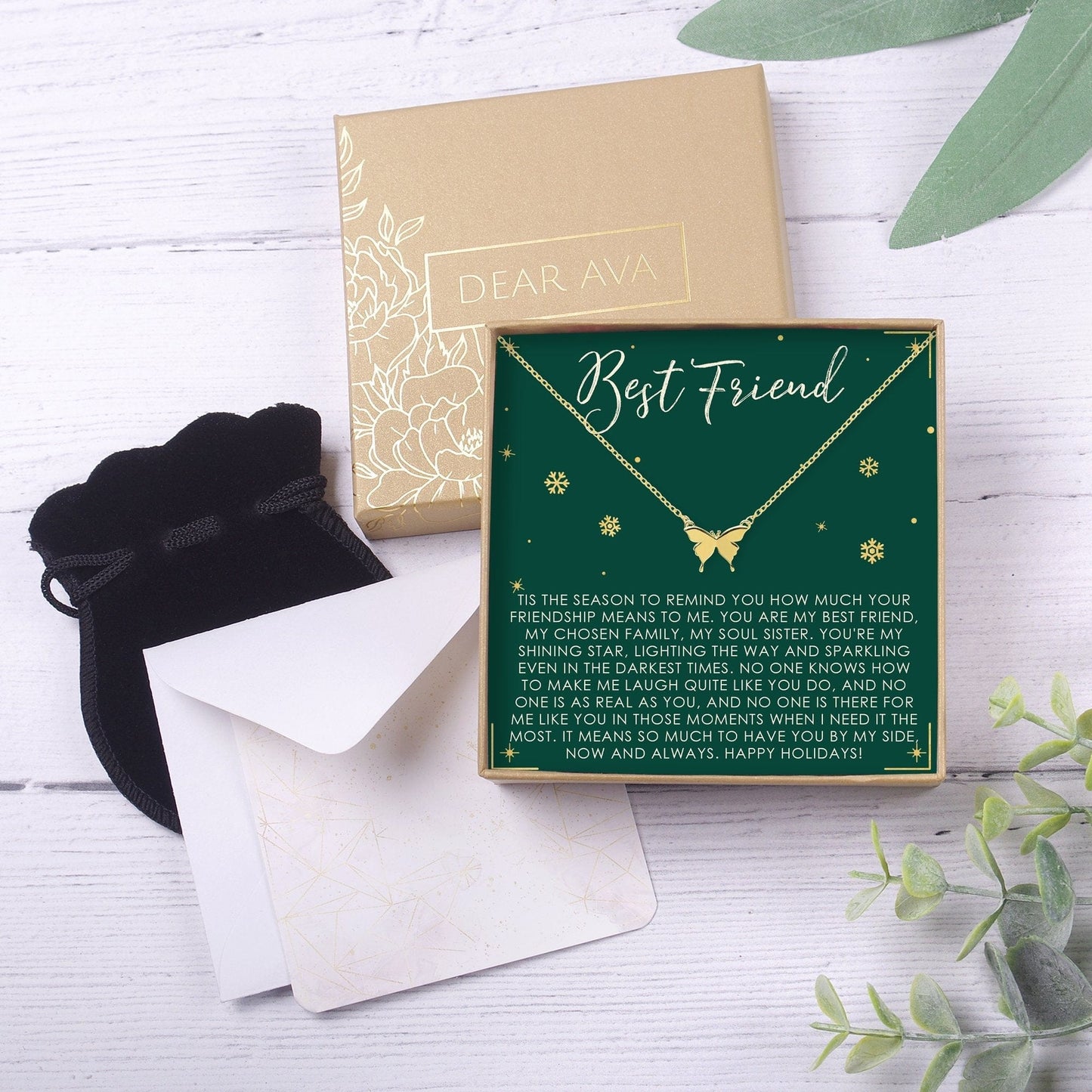 Christmas Gift for Best Friend Butterfly Pendant Necklace