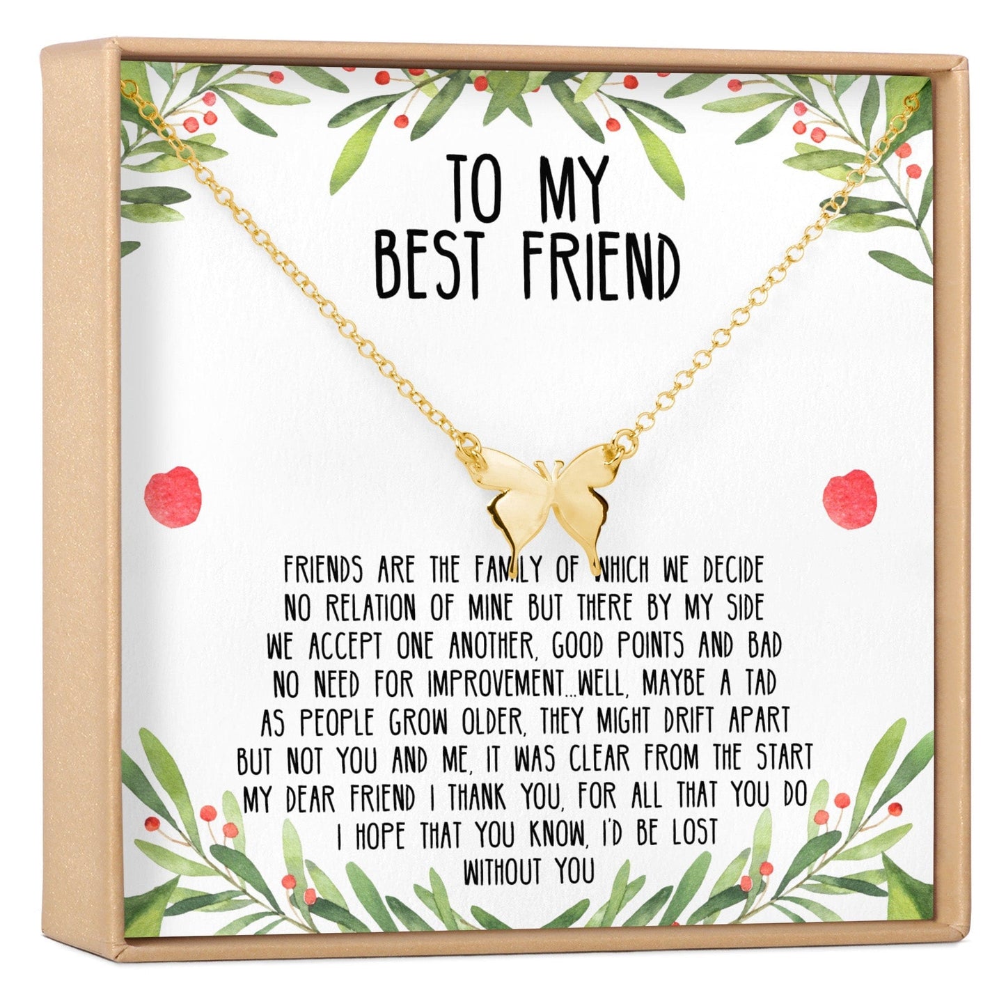 Christmas Gift for Best Friend Butterfly Pendant Necklace