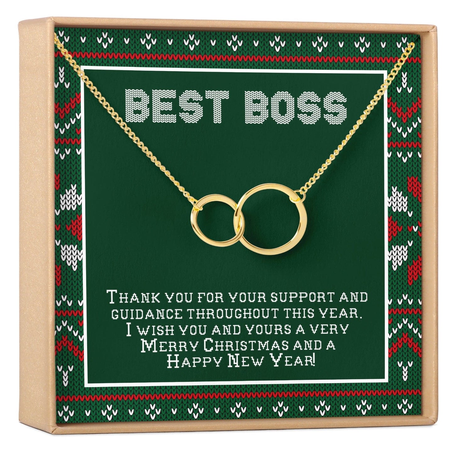 Christmas Gift for Boss Double Circles Necklace