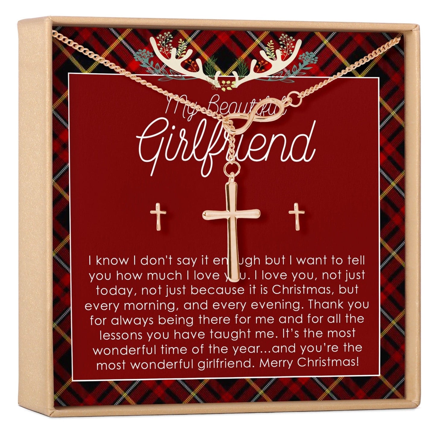 Christmas Gift for Girlfriend Cross earring and Necklace Set Jewelry Set