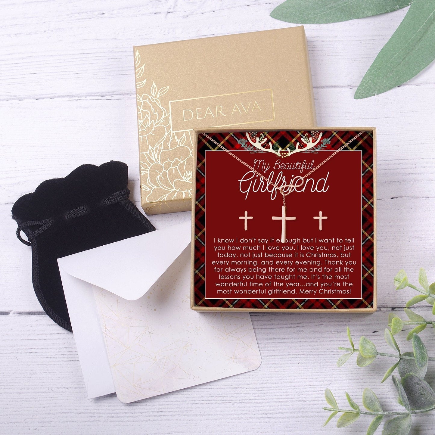 Christmas Gift for Girlfriend Cross earring and Necklace Set Jewelry Set
