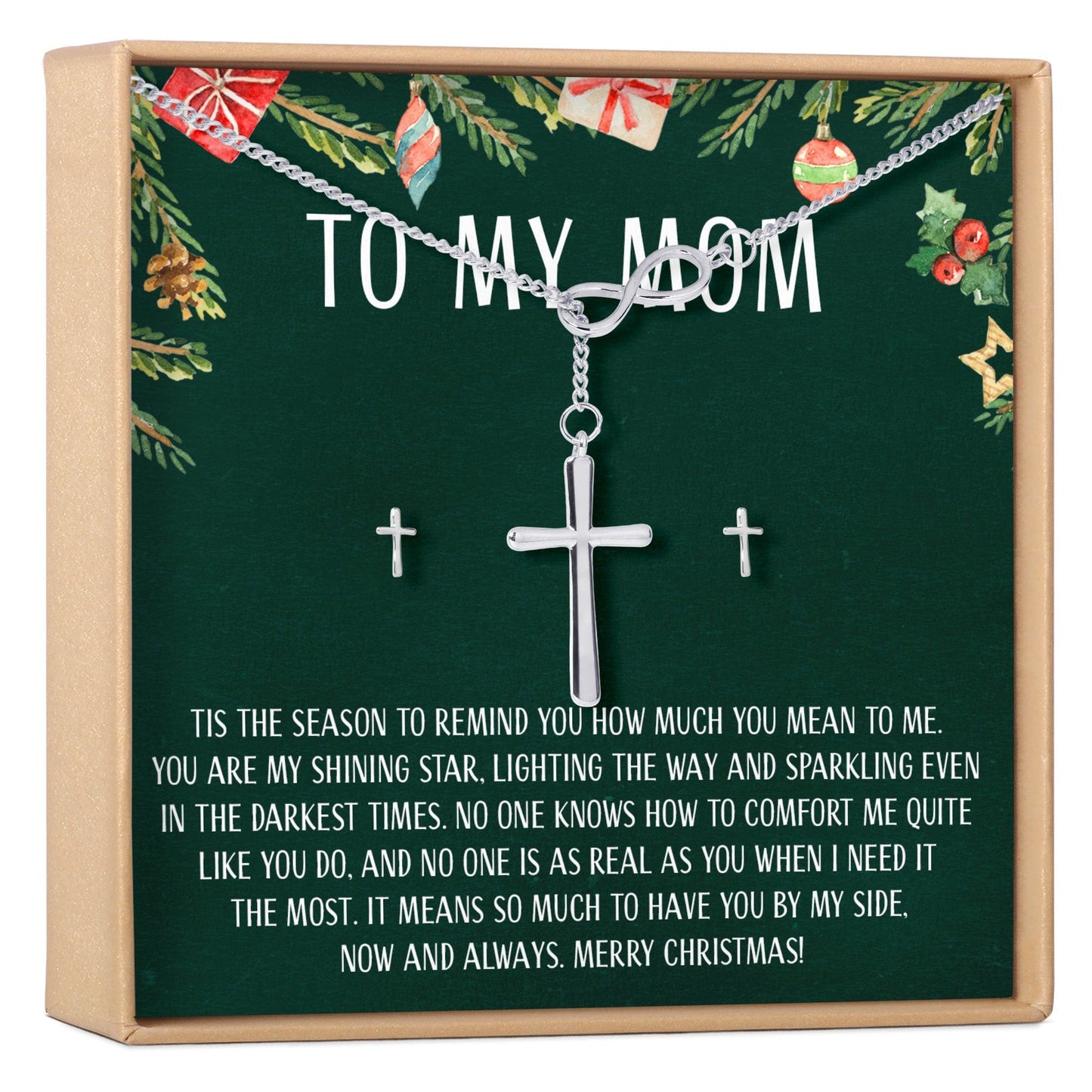 Christmas Gift for Mom Cross earring and Necklace Set Jewelry Set