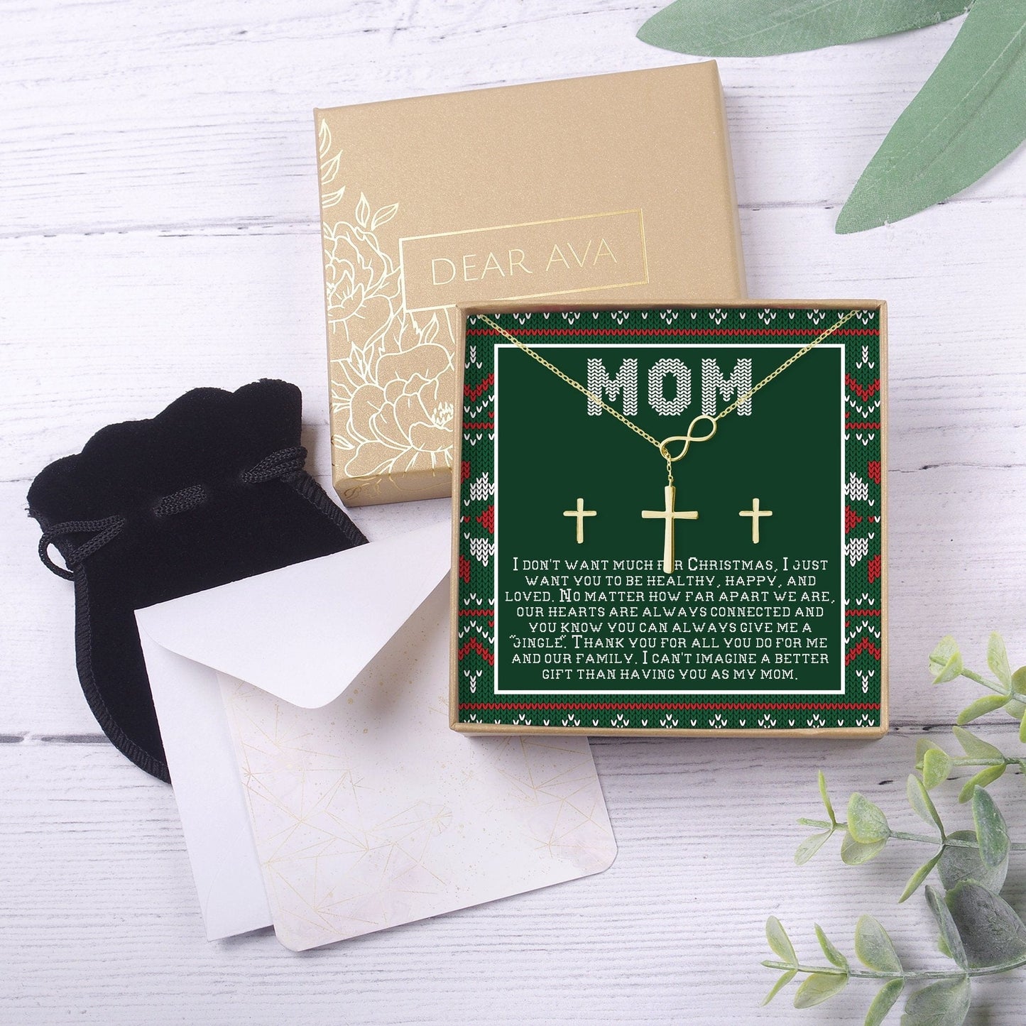 Christmas Gift for Mom Cross earring and Necklace Set Jewelry Set