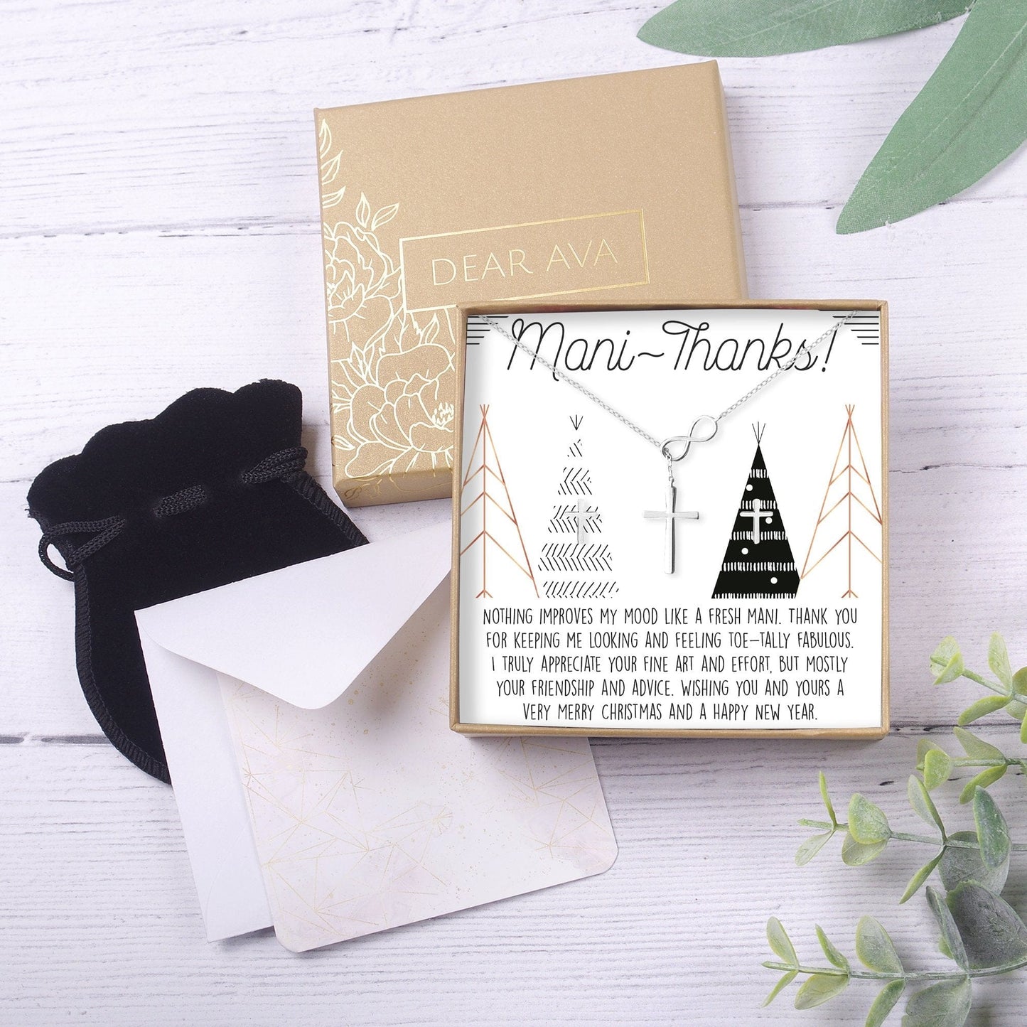 Christmas Gift for Nail Tech Cross earring and Necklace Set Jewelry Set