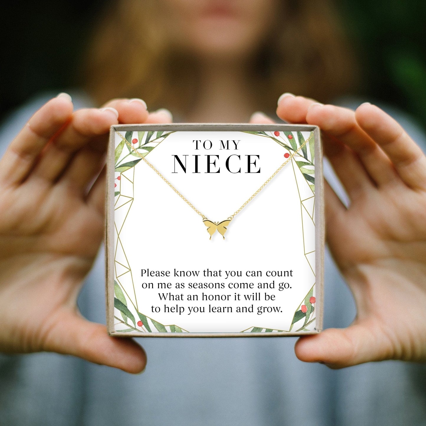 Christmas Gift for Niece Butterfly Pendant Necklace