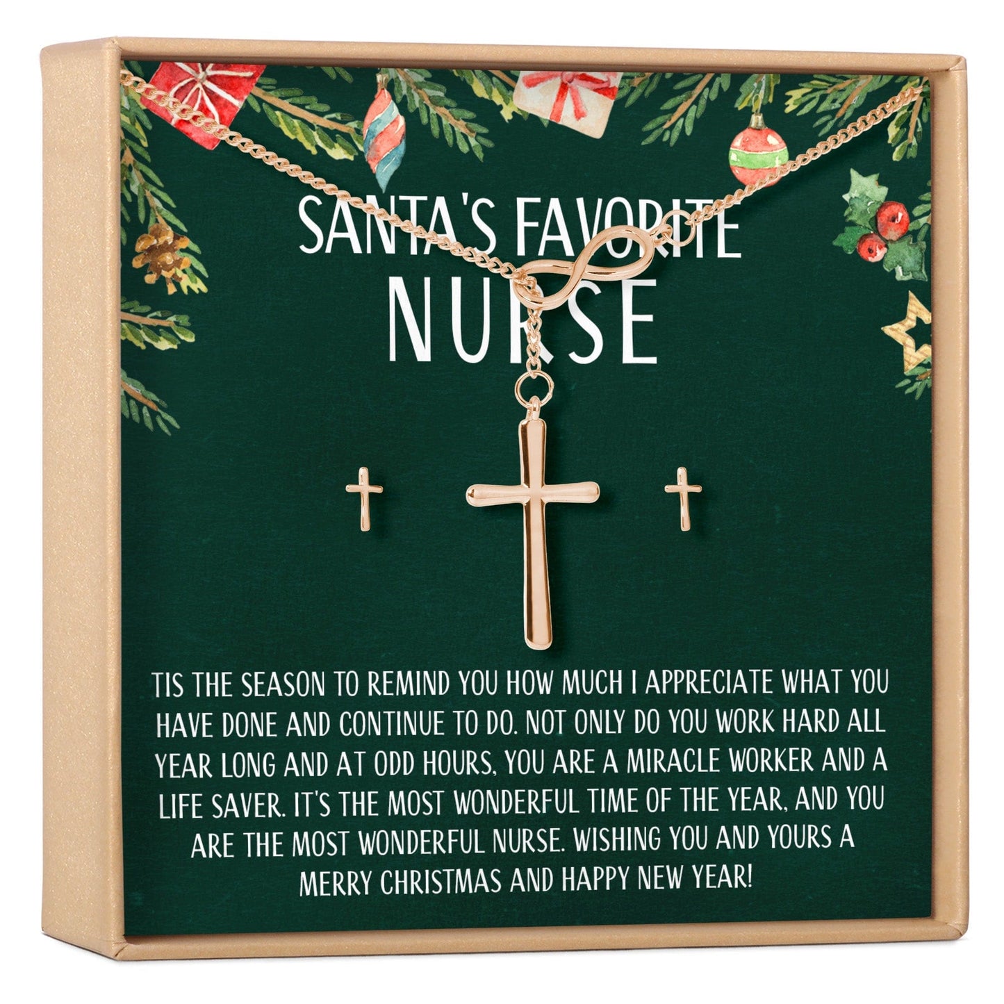 Christmas Gift for Nurse Cross earring and Necklace Set Jewelry Set